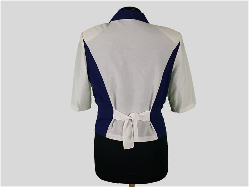 Blouse with Shoulder Pads »Blue Drama«