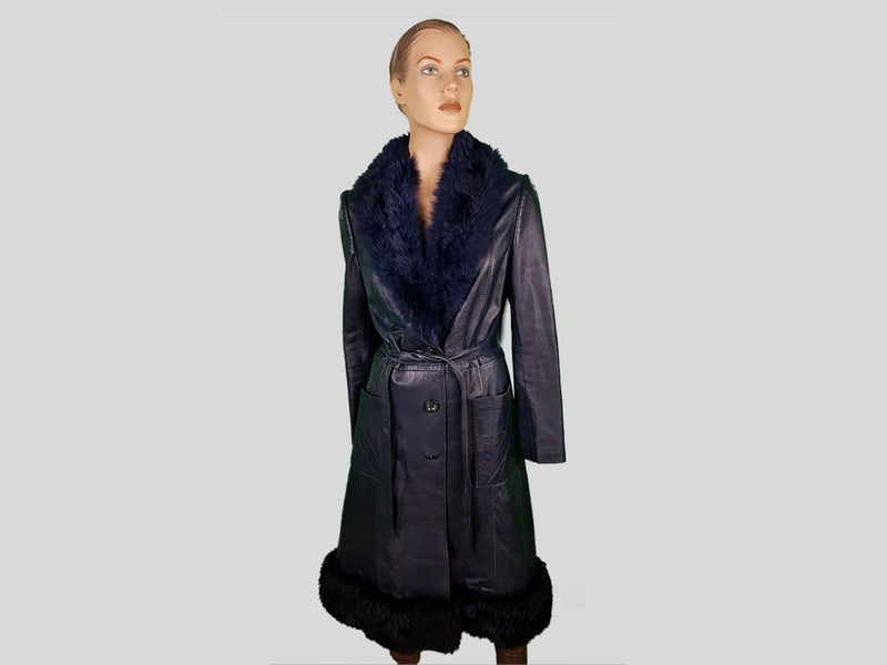 Leather Coat with Faux Fur Collar »Spree by Night«