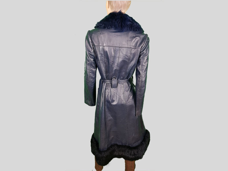 Leather Coat with Faux Fur Collar »Spree by Night«