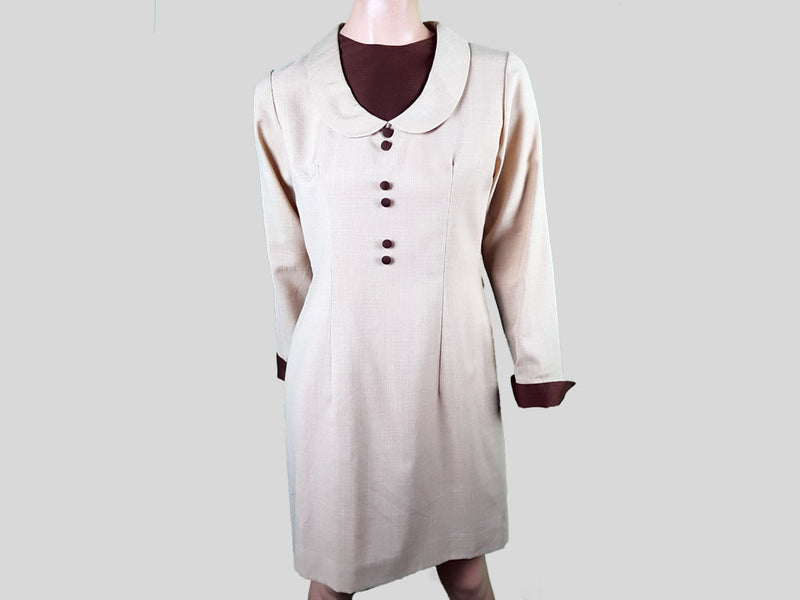 Dress with Contrast Details »Café Melange«