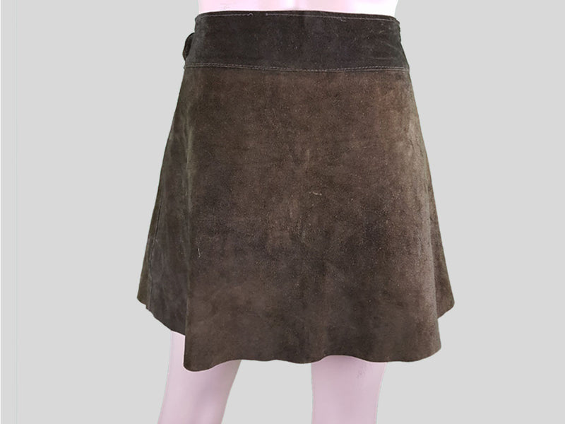 Suede Wrap Skirt »Riverbank Green«