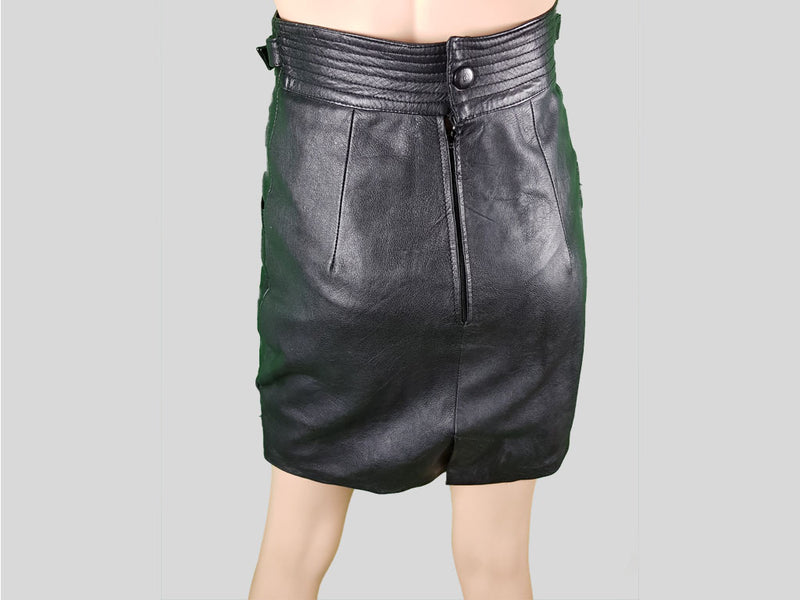 Leather Skirt with Belt »Night on Mehringdamm«
